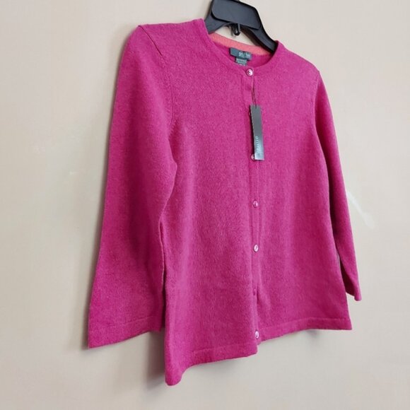 Griffen Cashmere pink 2 ply cardigan sweater size small - Picture 2 of 7